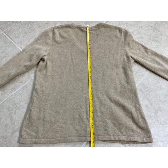 100% Cashmere Light Oatmeal Soft V Neck Knit Sweater S/M 6-8 Long sleeve - Picture 11 of 11